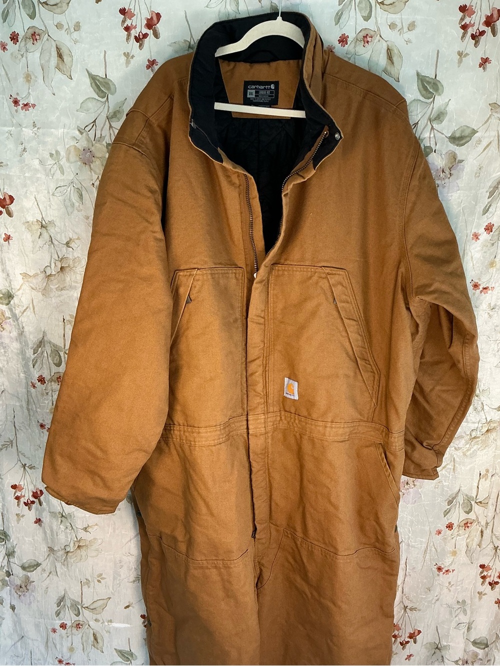 Carhartt Men's Washed Duck Insulated Coveralls Brown 3XL Regular NWT